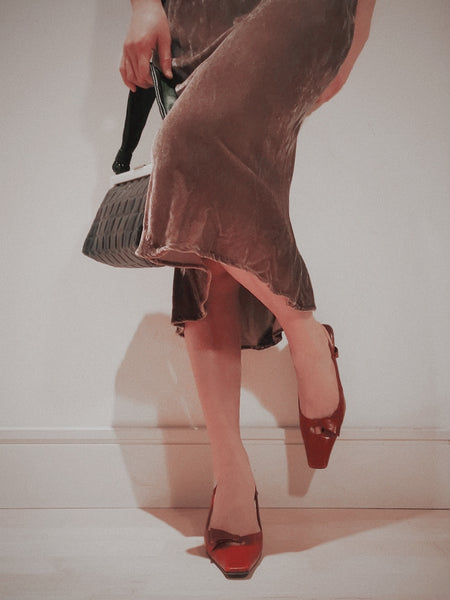 Sergio Rossi red wine slingback pumps (Vintage)