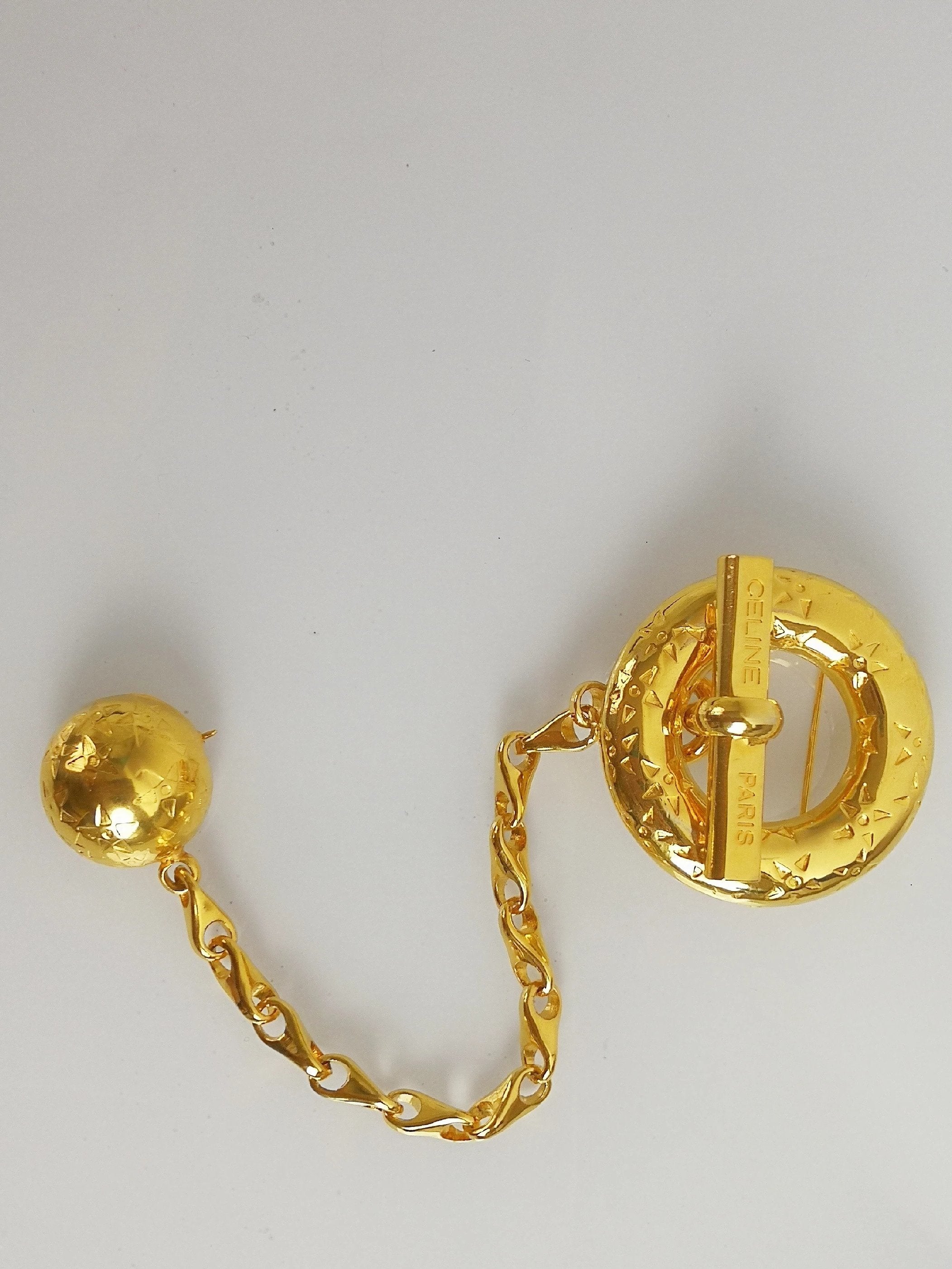Celine Paris Planisphere Globe Star Golden Brooch pin | On Celine Paris Planisphere Globe Star Golden Brooch pin | On