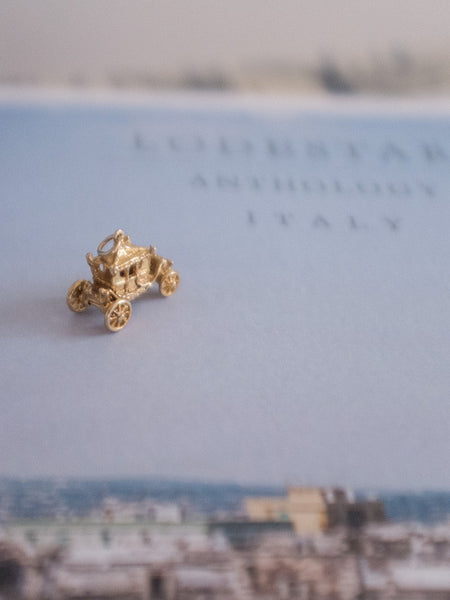 Carriage Vintage Golden Charm for Chokers | Rabbit the Archivist | On Slowness Jewellery