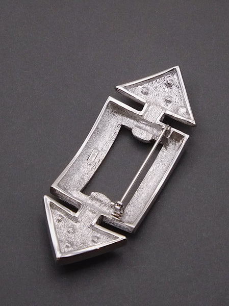 Pre-owned vintage Christian Dior silver bar brooch | on slowness