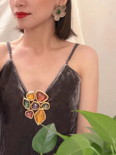 YSL Yves Saint Laurent Rive Gauche silver flower earrings (Vintage)