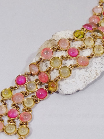 Monet multi colour cabochon beads bracelet (vintage)