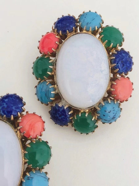 Les Bernard oval clip on earrings (vintage)