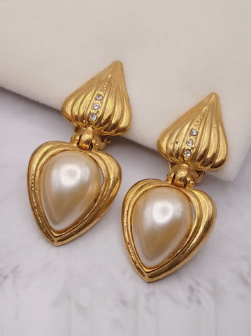 Faux pearls drops earrings (Vintage)