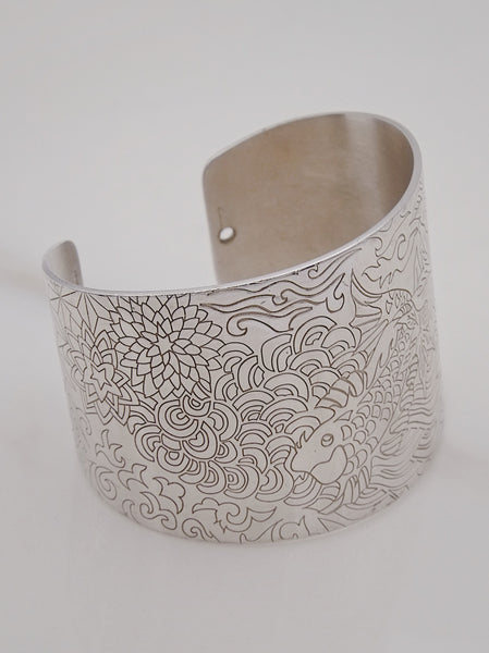 Kenzo Koi Fish Sterling Silver Cuff Bangle (vintage)