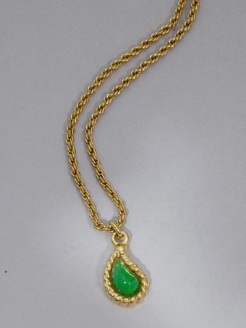 Christian Dior green glass necklace (Vintage)
