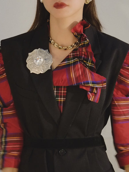 Vintage YSL Yves Saint Laurent Rive Gauche Scottish Thistle large brooch | on slowness