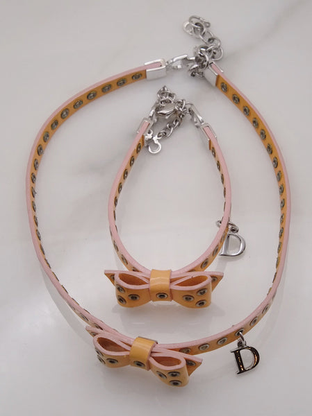 Dior John Galliano bow choker necklace & bracelet set (vintage)