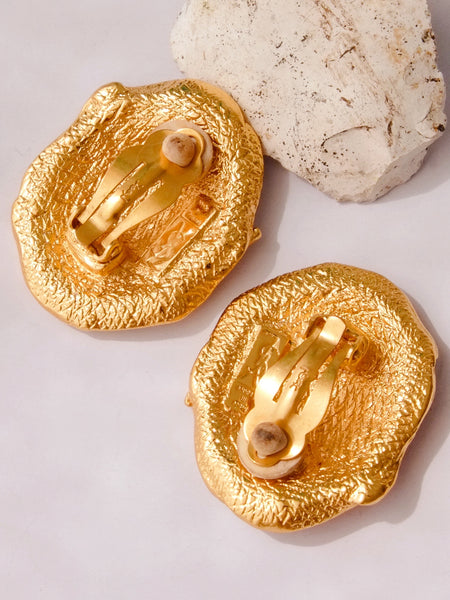 YSL Yves Saint Laurent red enamel golden snake earrings (Vintage)