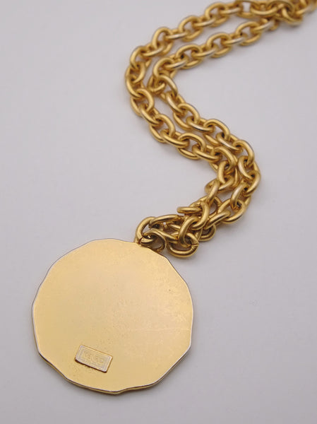 Vintage Kenzo gold coin pendant necklace | on slowness