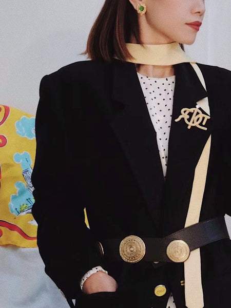 Pre-owned vintage Christian Dior logo brooch | on slowness