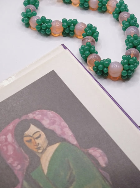 Vintage old glass gripoix necklace | on slowness