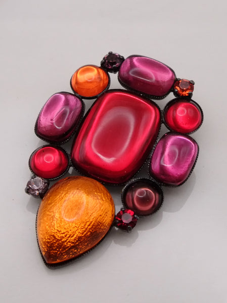 Vintage Philippe Ferrandis glass cabochon brooch | on slowness