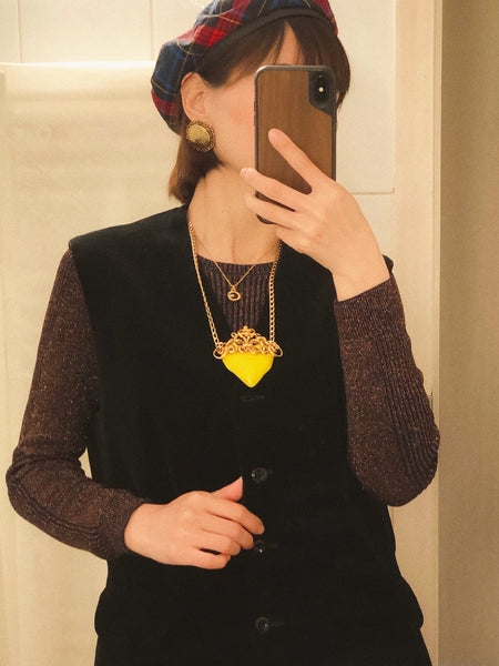 Christian Lacroix Lemon heart brooch (Vintage)