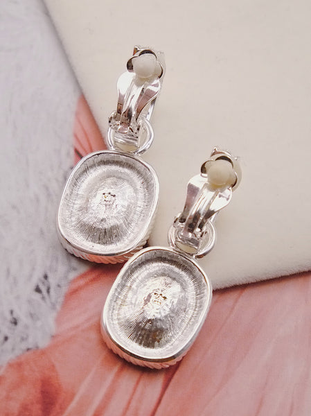 Vintage bridal jewellery earrings Pink Swarovski crystals drops earrings | on slowness