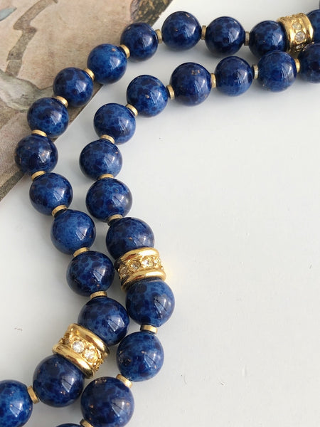 Nina Ricci lapis beads necklace (Vintage)