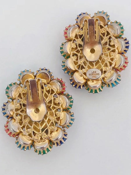 Les Bernard oval clip on earrings (vintage)