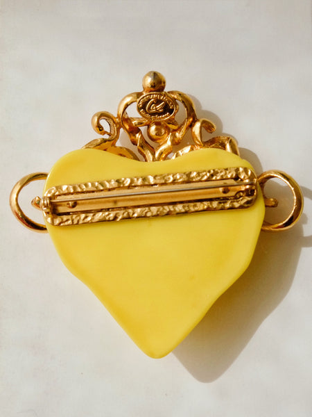 Christian Lacroix Lemon heart brooch (Vintage)