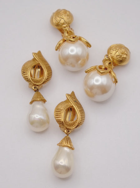 Vintage YSL Yves Saint Laurent pearl earrings | on slowness