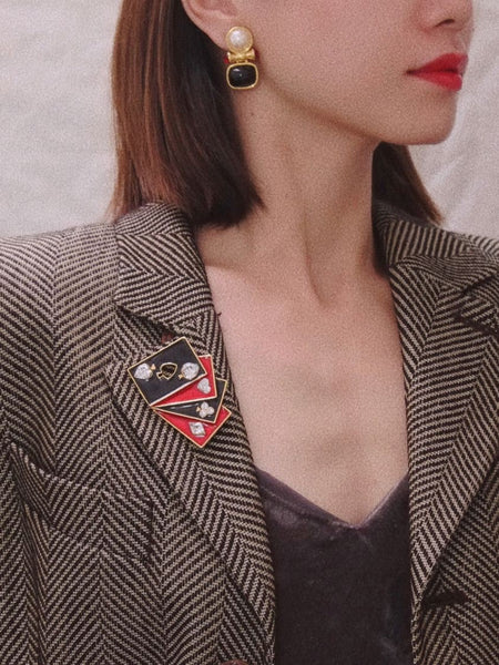 vintage Butler & Wilson playing cards brooch | ON SLOWNESS