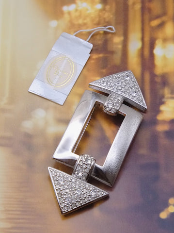 Pre-owned vintage Christian Dior silver bar brooch | on slowness