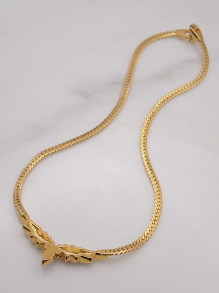 Pre-owned vintage Nina Ricci angel’s wings Swarovski crystals necklace | on slowness