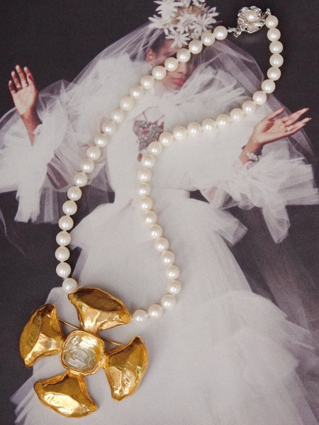 YSL Yves Saint Laurent Maltese cross brooch pendant (Vintage)