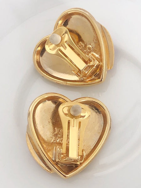 Loris Azzaro crystal red heart earrings (Vintage)