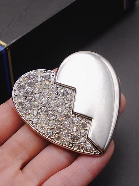 Pre-owned vintage YSL Yves Saint Laurent heart brooch | on slowness