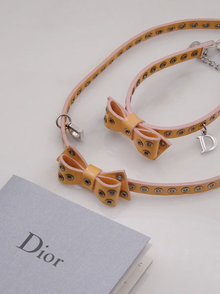 Dior John Galliano bow choker necklace & bracelet set (vintage)