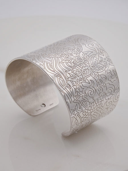 Kenzo Koi Fish Sterling Silver Cuff Bangle (vintage)