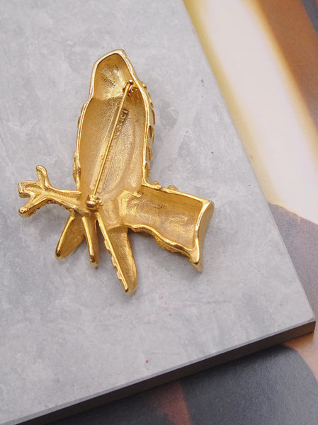 Mauritius Kestrel golden brooch (vintage)