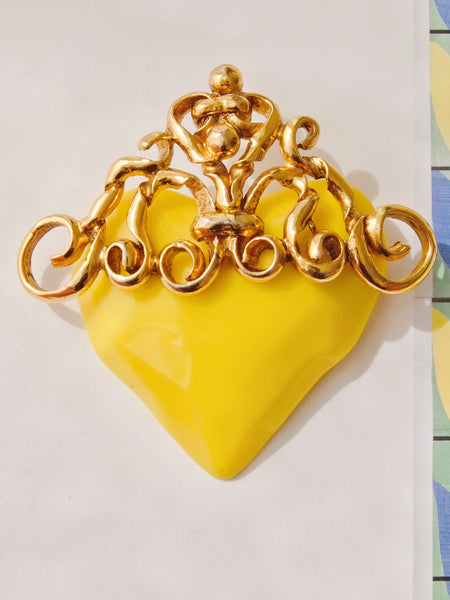 Christian Lacroix Lemon heart brooch (Vintage)