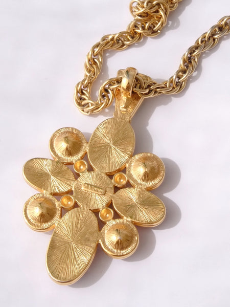 Monet multicoloured stones long chain necklace (vintage)