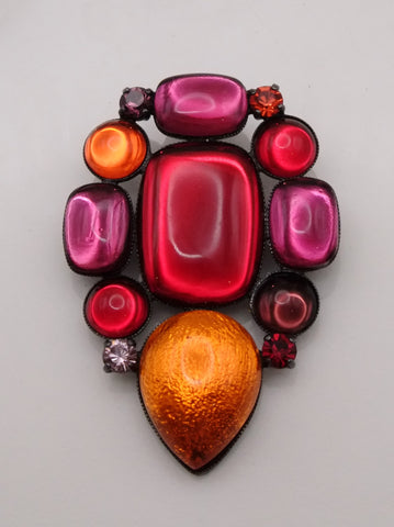 Vintage Philippe Ferrandis glass cabochon brooch | on slowness