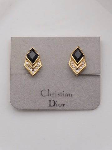 Christian Dior art deco style clip on earrings (vintage)