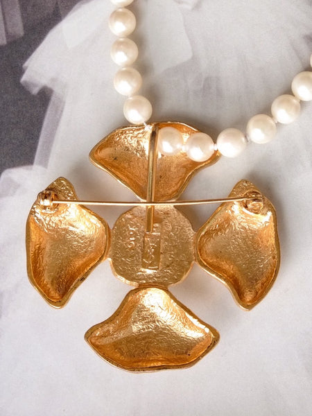 YSL Yves Saint Laurent Maltese cross brooch pendant (Vintage)