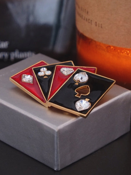 Butler & Wilson playing cards brooch (Vintage)