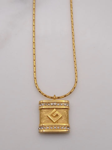 Pre-owned vintage Givenchy 1980 golden necklace | on slowness