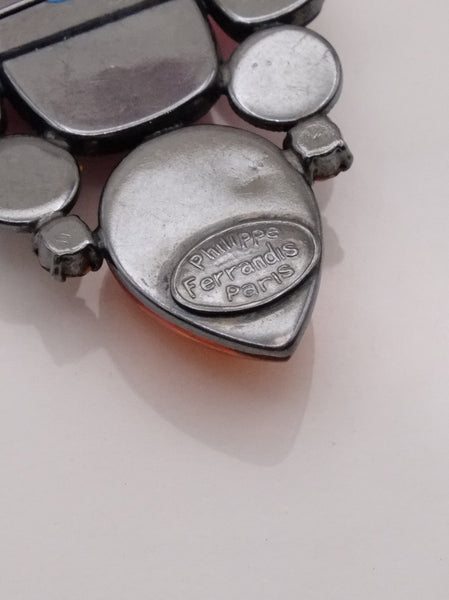 Vintage Philippe Ferrandis glass cabochon brooch | on slowness