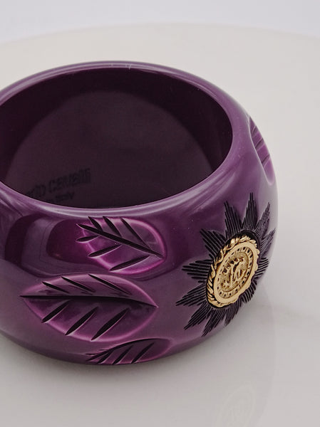 Roberto Cavalli Purple Engraved Bangle (vintage)