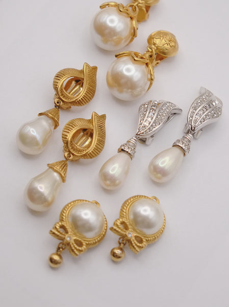 Vintage YSL Yves Saint Laurent pearl earrings | on slowness