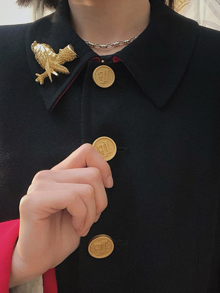 Mauritius Kestrel golden brooch (vintage)