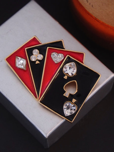 vintage Butler & Wilson playing cards brooch | ON SLOWNESS
