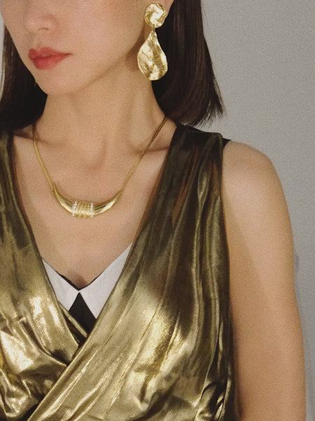 Vintage YSL Yves Saint Laurent golden drop earrings | on slowness
