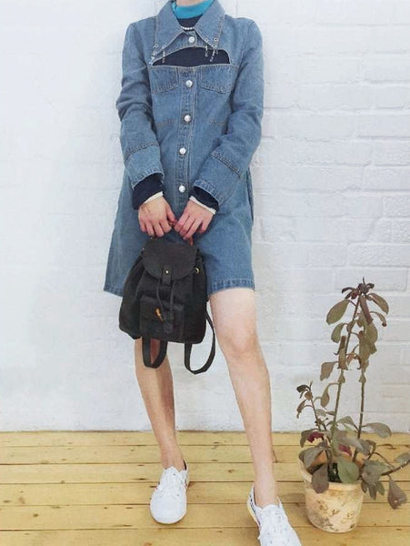 vintage Gucci backpack navy suede | ON SLOWNESS